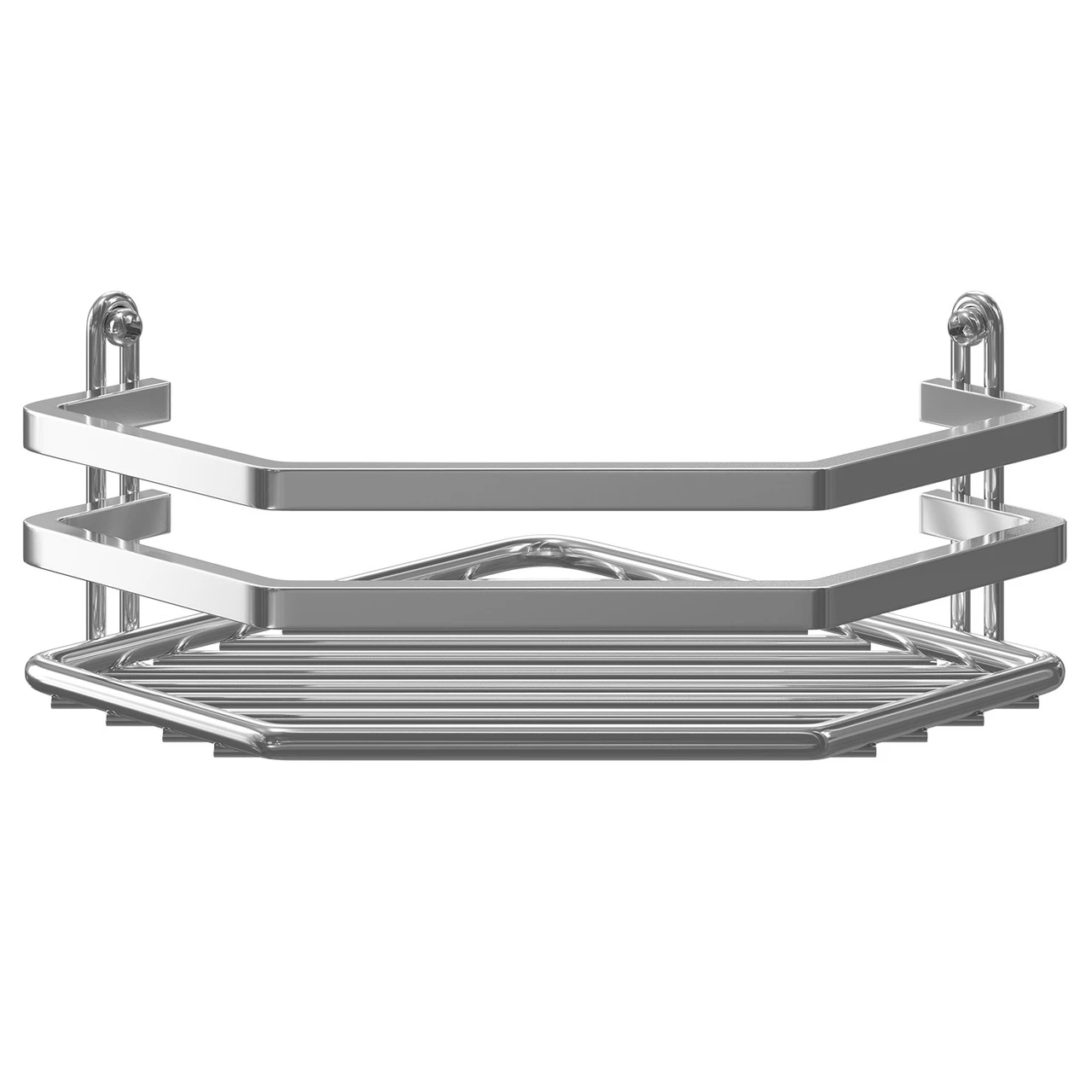 Selena Polished Chrome Wall Mounted Corner Basket - Image 2