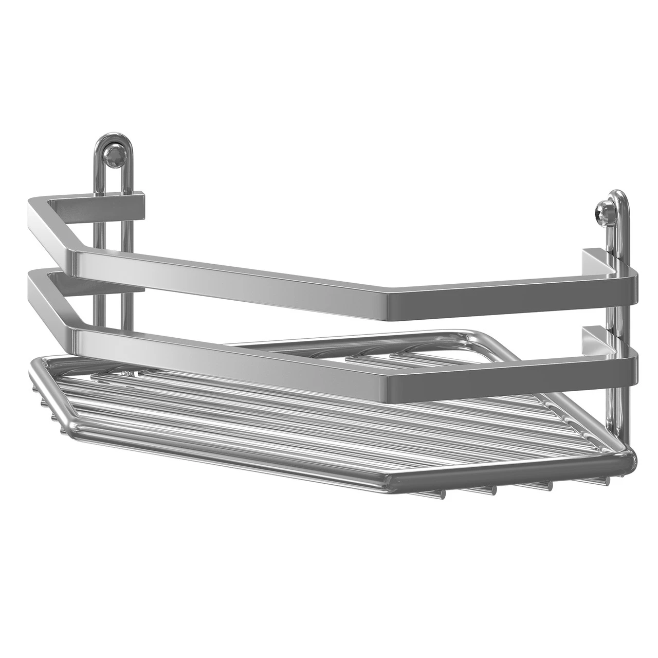 Selena Polished Chrome Wall Mounted Corner Basket