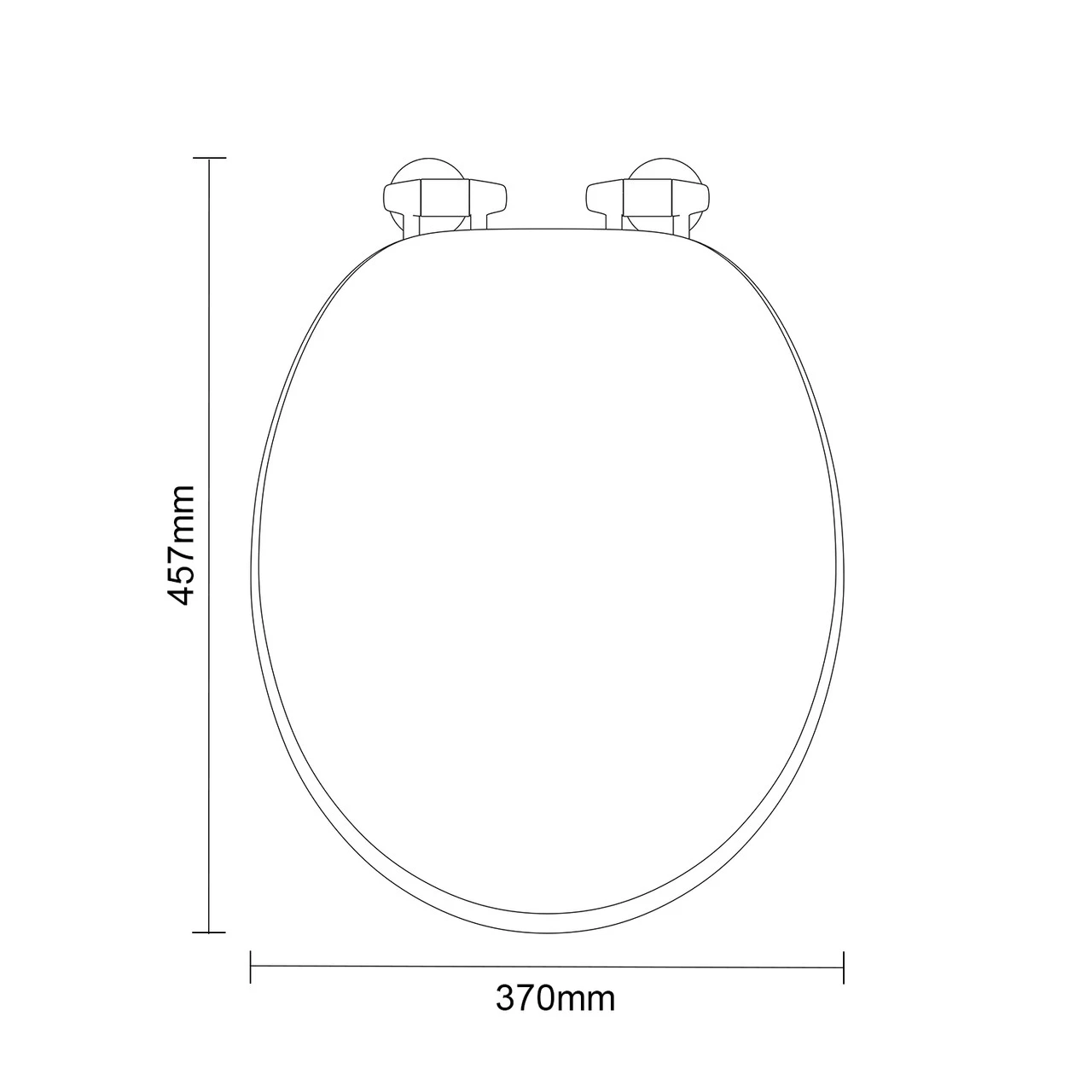 Windsor. Standard Gloss White 370mm MDF Soft Close Toilet Seat - Image 6