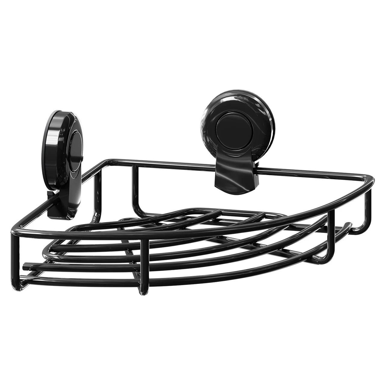 SuctionLoc Black Wall Mounted Corner Basket - Image 3