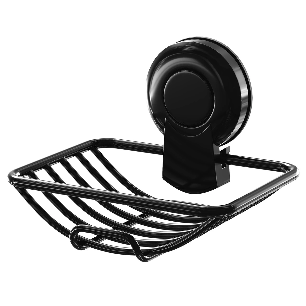 SuctionLoc Black Wall Mounted Soap Basket