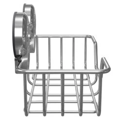 SuctionLoc Chrome Wall Mounted Rectangular Basket -Bathroom Accessories Store suctionloc chrome wall mounted rectangular basket side 25290.1658132860