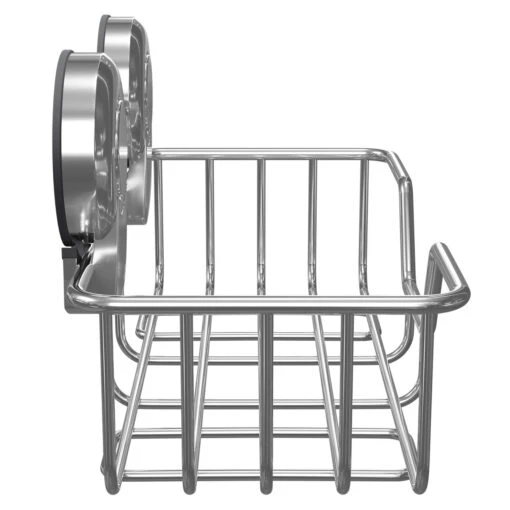 SuctionLoc Chrome Wall Mounted Rectangular Basket - Image 4