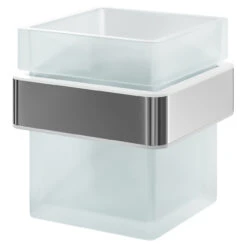 Taurus Polished Chrome And Frosted Glass Wall Mounted Bathroom Tumbler