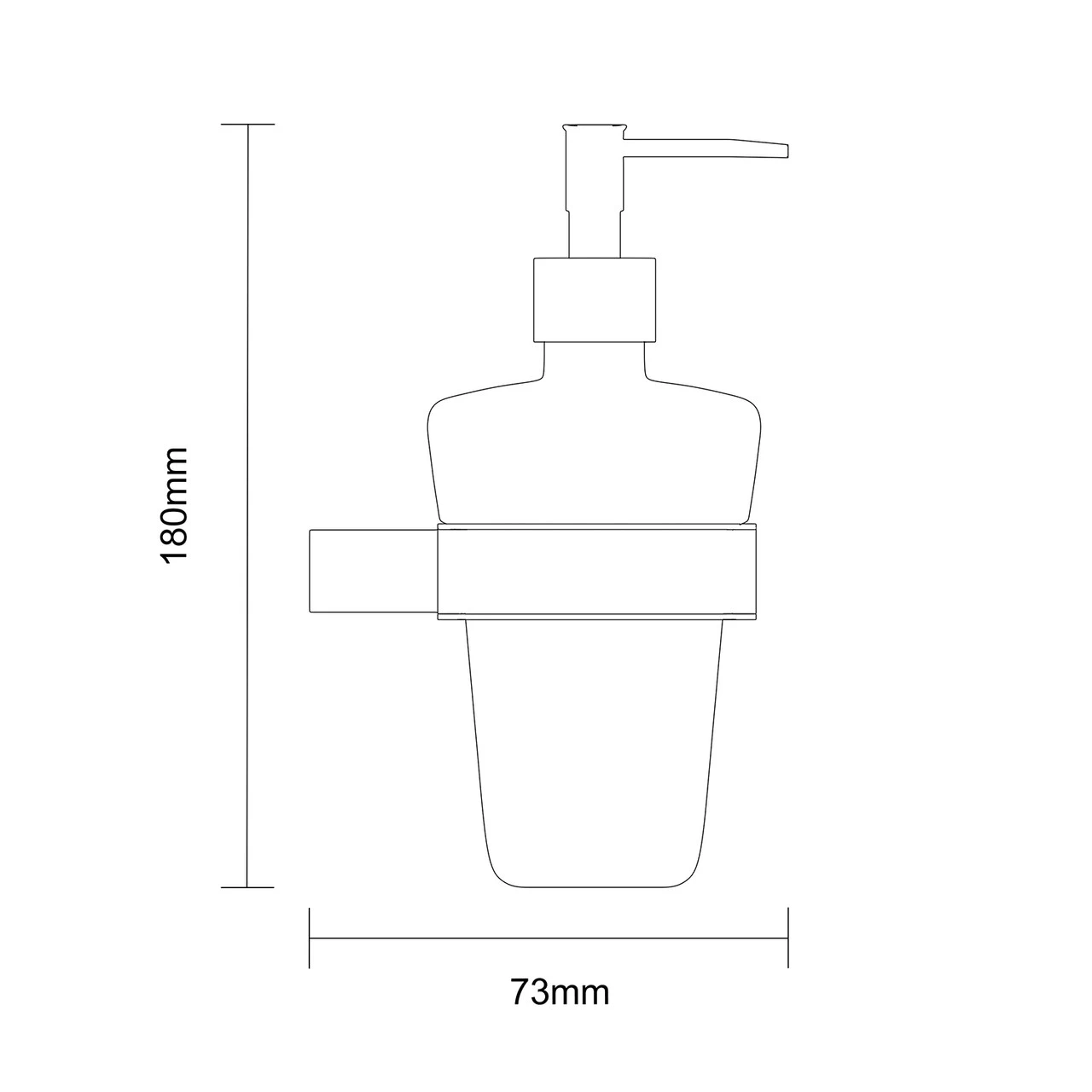 Taurus Polished Chrome And Frosted Glass Wall Mounted Liquid Soap Dispenser - Image 5