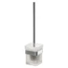 Taurus Polished Chrome And Frosted Glass Wall Mounted Toilet Brush And Holder