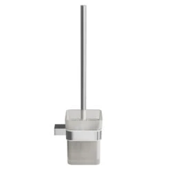 Taurus Polished Chrome And Frosted Glass Wall Mounted Toilet Brush And Holder -Bathroom Accessories Store taurus polished chrome and frosted glass wall mounted toilet brush and holder side 69354.1652444472