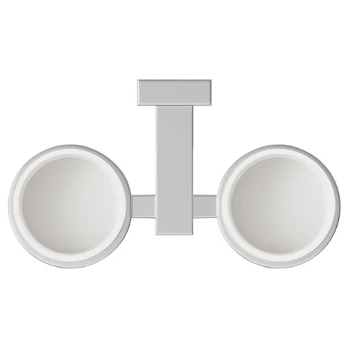 Virgo Polished Chrome And White Ceramic Wall Mounted Double Bathroom Tumbler - Image 5