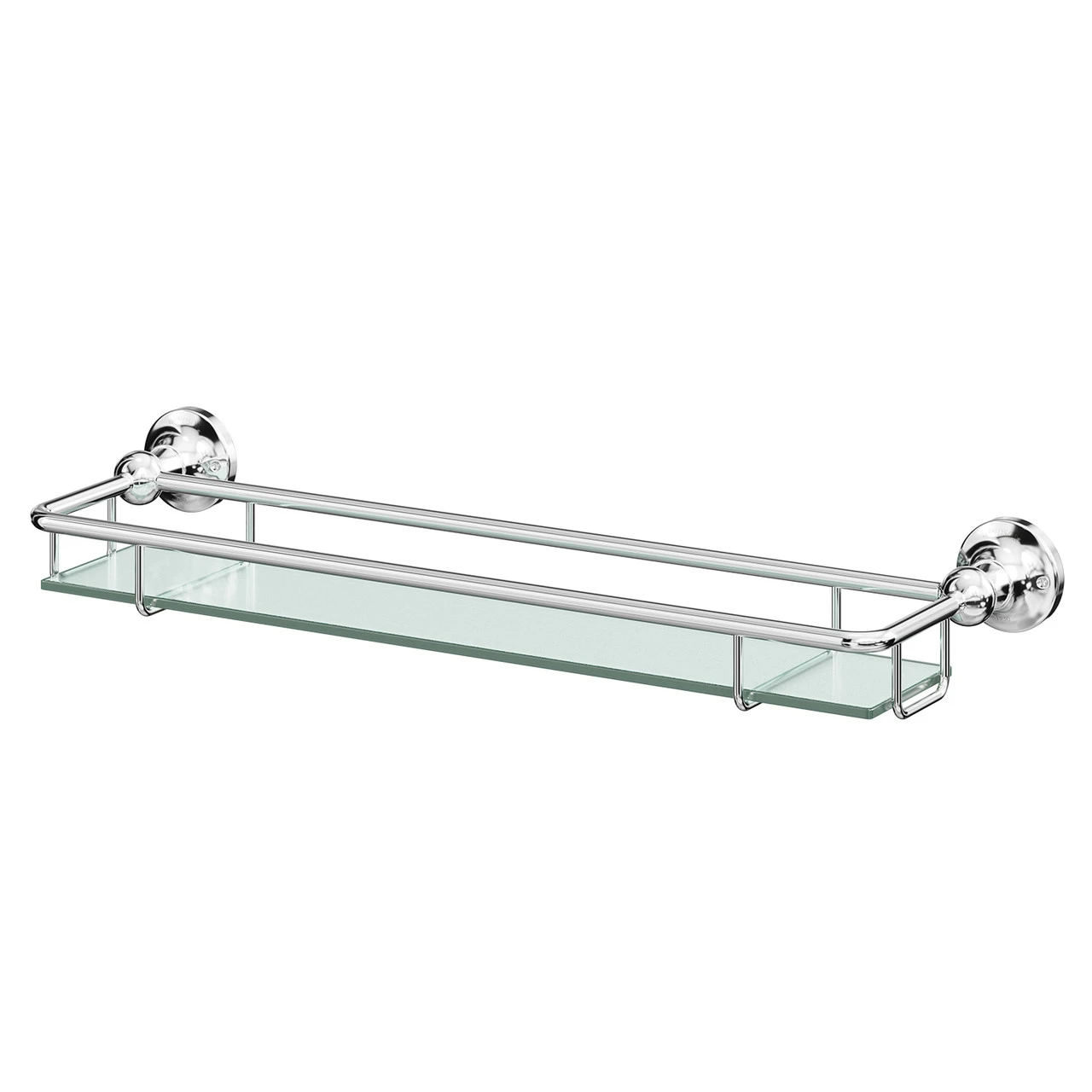 Windsor. Windsor 1930 Traditional Polished Chrome And Glass Wall Mounted Vanity Shelf