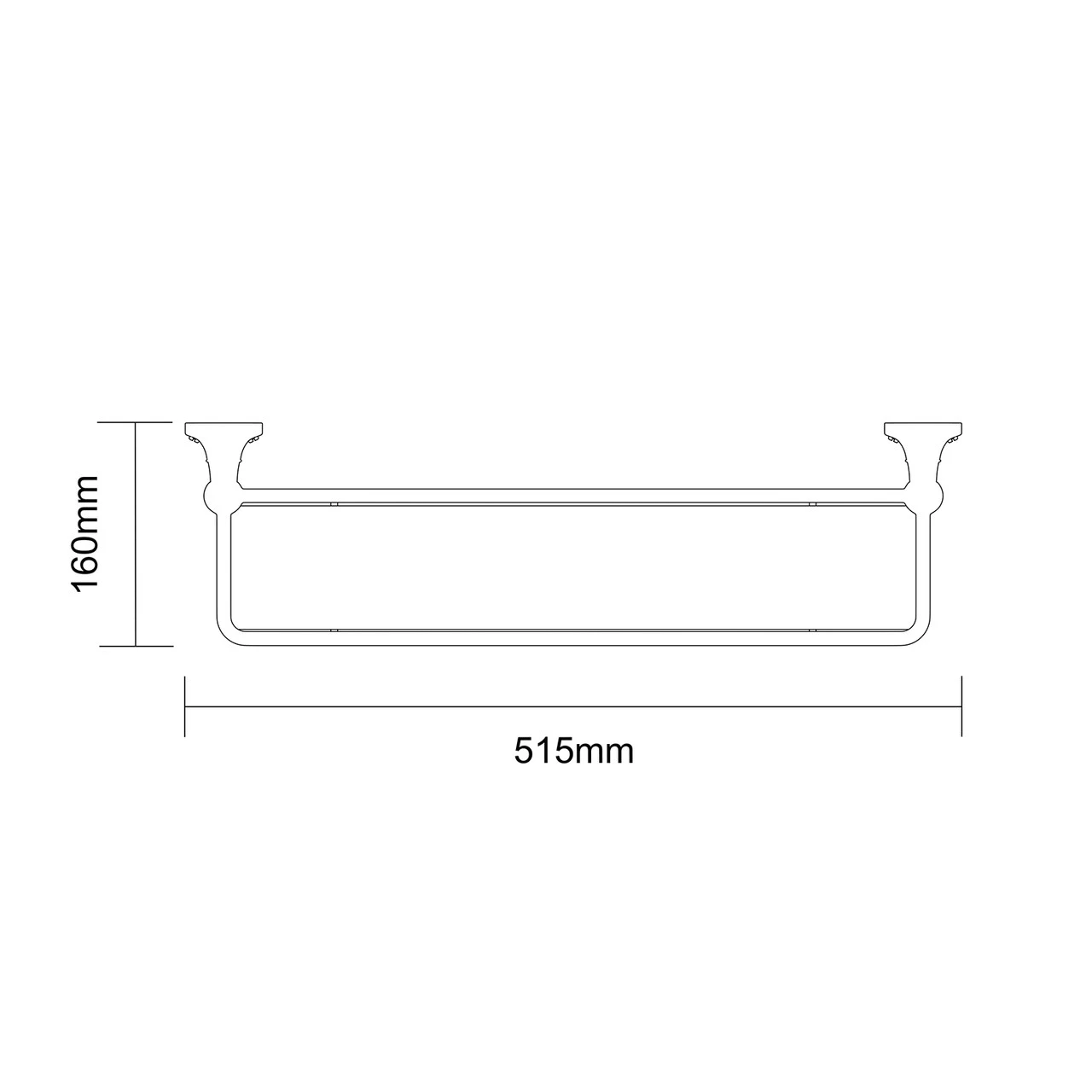 Windsor. Windsor 1930 Traditional Polished Chrome And Glass Wall Mounted Vanity Shelf - Image 6
