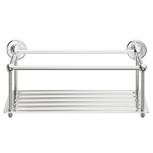 Windsor. Windsor 1930 Traditional Polished Chrome Wall Mounted Large Bottle Basket - Image 2