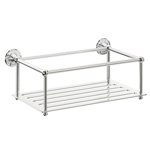 Windsor. Windsor 1930 Traditional Polished Chrome Wall Mounted Large Bottle Basket - Image 3