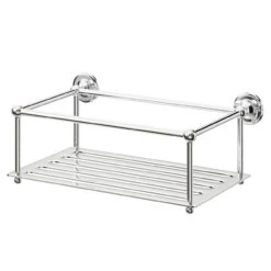 Windsor. Windsor 1930 Traditional Polished Chrome Wall Mounted Large Bottle Basket