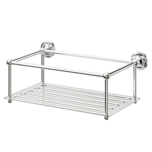 Windsor. Windsor 1930 Traditional Polished Chrome Wall Mounted Large Bottle Basket