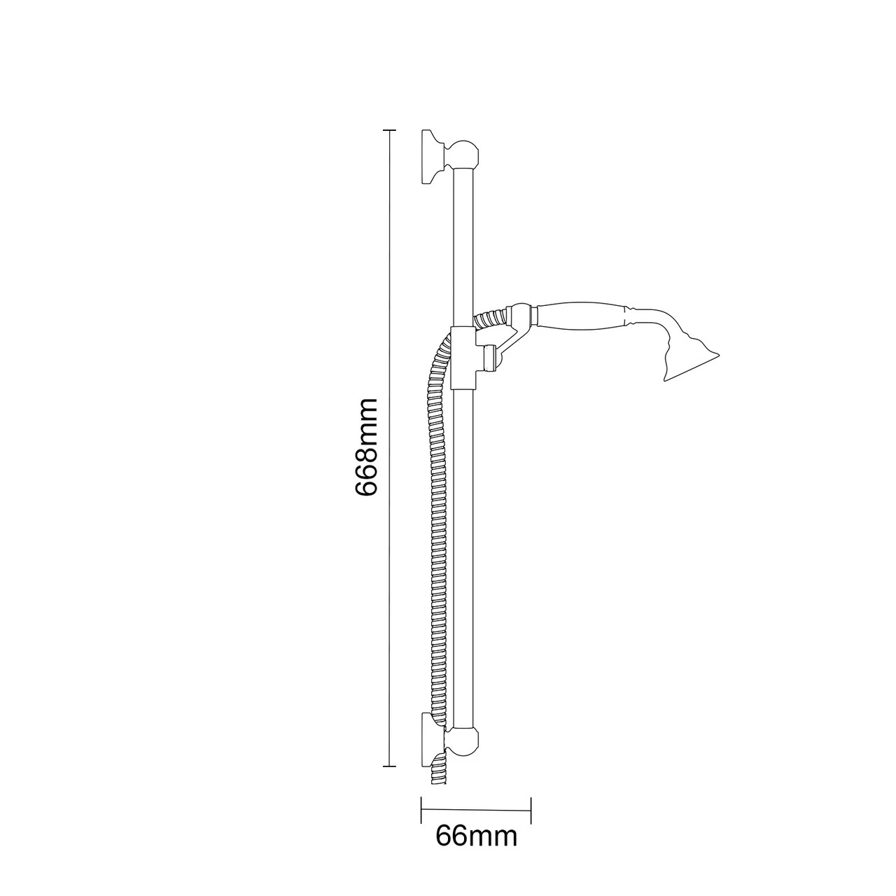 Windsor. Windsor Traditional Polished Chrome Shower Slide Rail Kit - Image 6